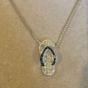 Flip Flop Sterling Silver Necklace